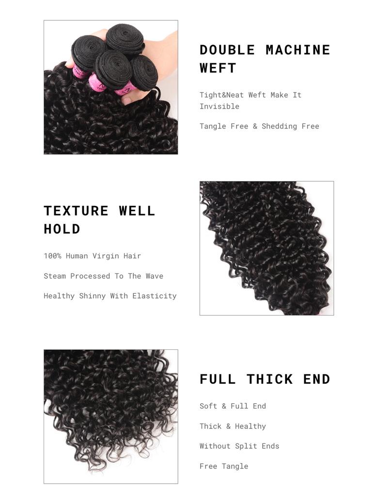 Hair 3 Bundles Peruvian Jerry Curly Human Hair Weave