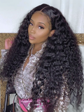 Petaluxe Jerry Curly Wigs Lace Wigs 150% Density Natural Hair Line Glueless Human Hair Wigs