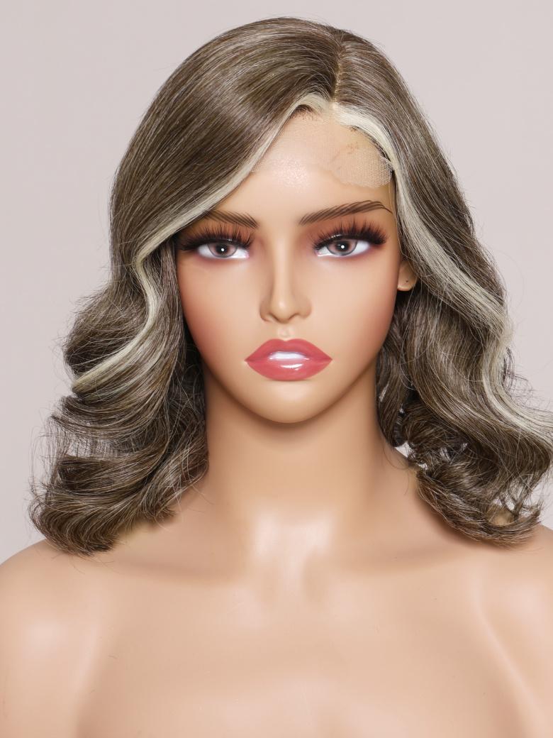 SLOANNE- 12" MONO & SWISS LACE BODY WAVE HUMAN HAIR WIG