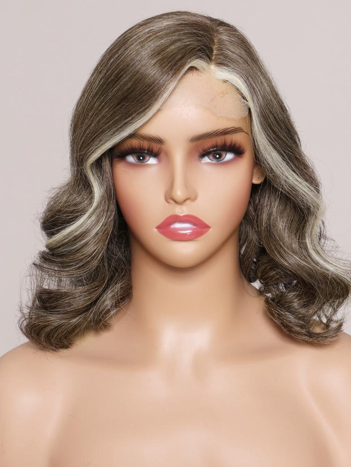 Petaluxe SLOANNE- 12" MONO & SWISS LACE BODY WAVE HUMAN HAIR WIG