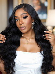 180% Density 13x4 Transparent Lace Frontal Long Body Wave Wig
