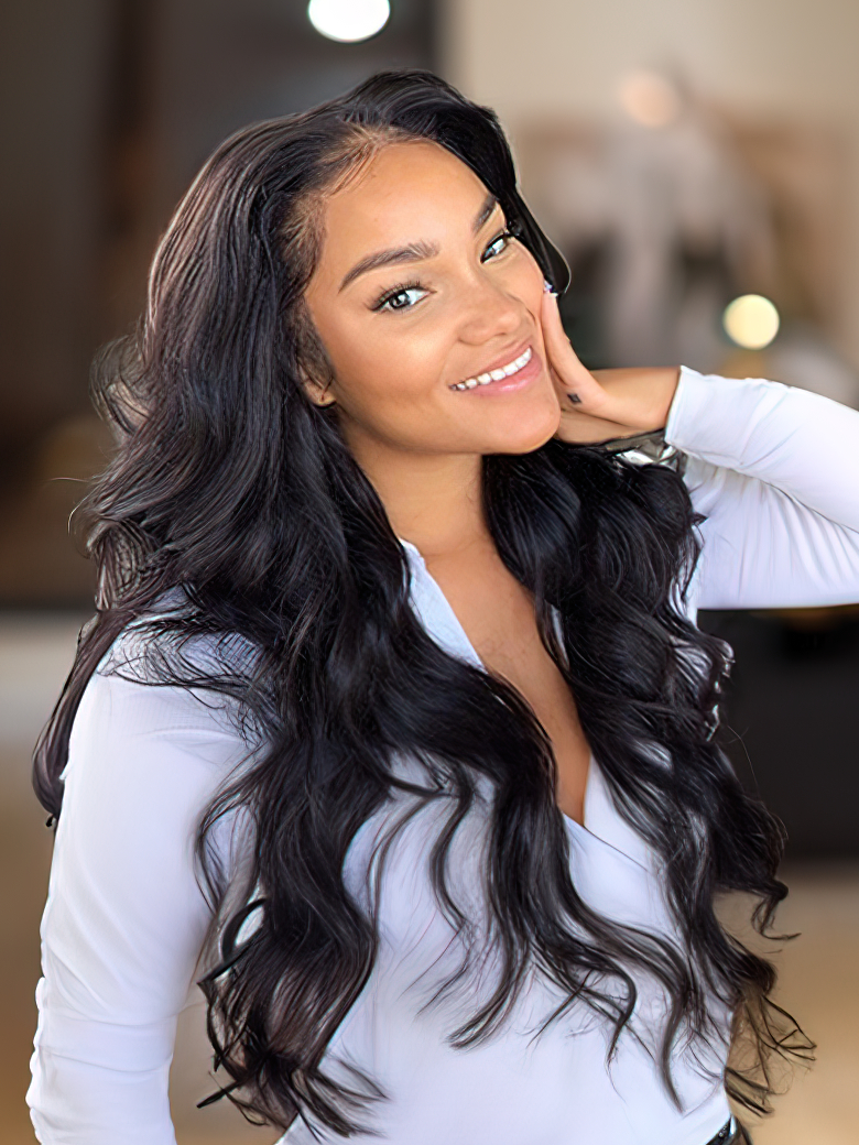 Hair 5x5 HD Lace Closure With 4 Bundles Body Wave Human Hair Weaves Transparent Lace Natural