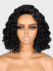 Bye-Bye Knots Wig 7x5 Lace Black Short Wavy Curly Wig