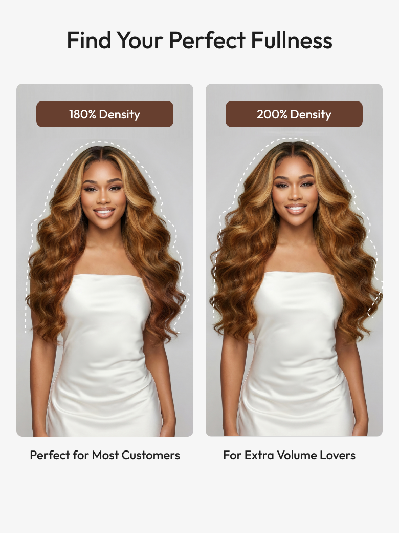 360 HD Lace Pre-plucked Luxury Raw Virgin Hair Caramel Brown With Money Piece Highlights Body Wave Wig