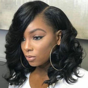 13x4 Lace Front Big Loose Wave Black Shoulder Length Wig