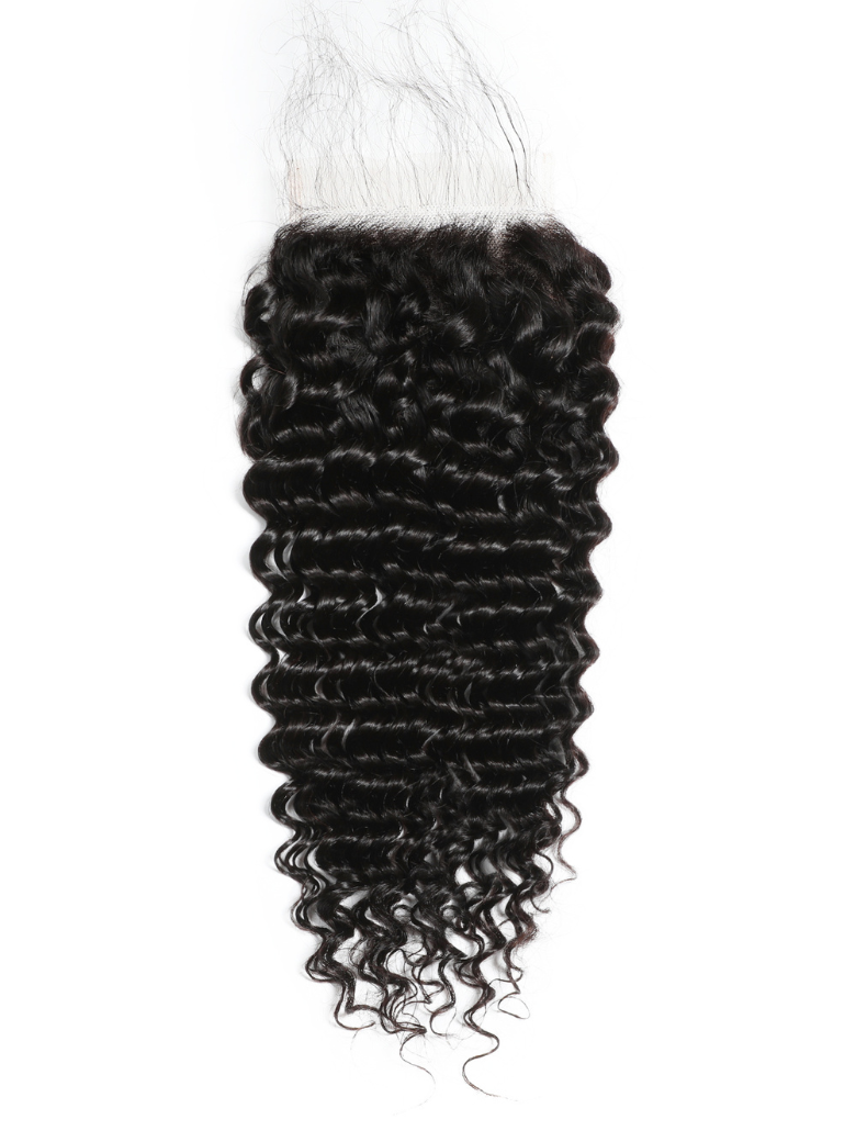 Undetectable HD Lace 5x5 Closure with 3 Deep Wave Bundles