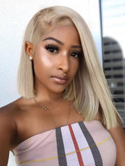 Bye-Bye Knots Wig 7x5 Lace Blonde with Brown Root Straight Bob Wig