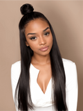 Petaluxe Straight Full Lace Human Hair Wigs 180% Density Remy Hair Wig