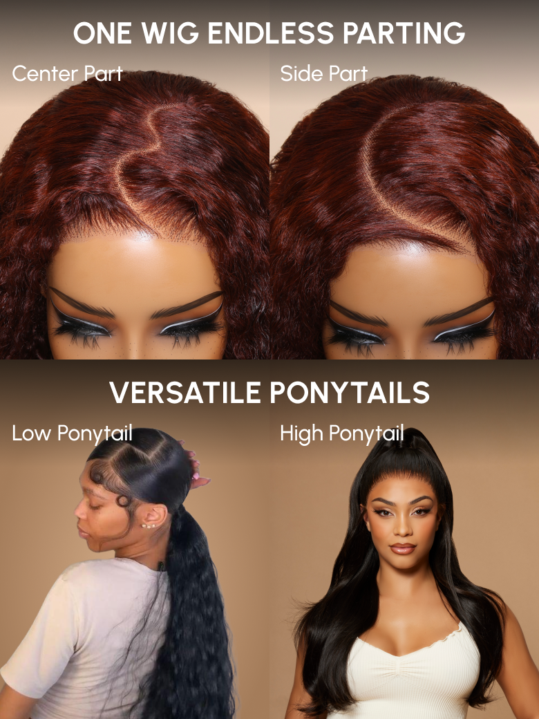7x5 Bye-Bye Knots? & 13x4 Pre-Everything? Lace Frontal Black Cherry Layered Straight Wig