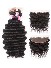 Hair 3 Bundles Loose Deep Wave Virgin Human Hair With Frontal