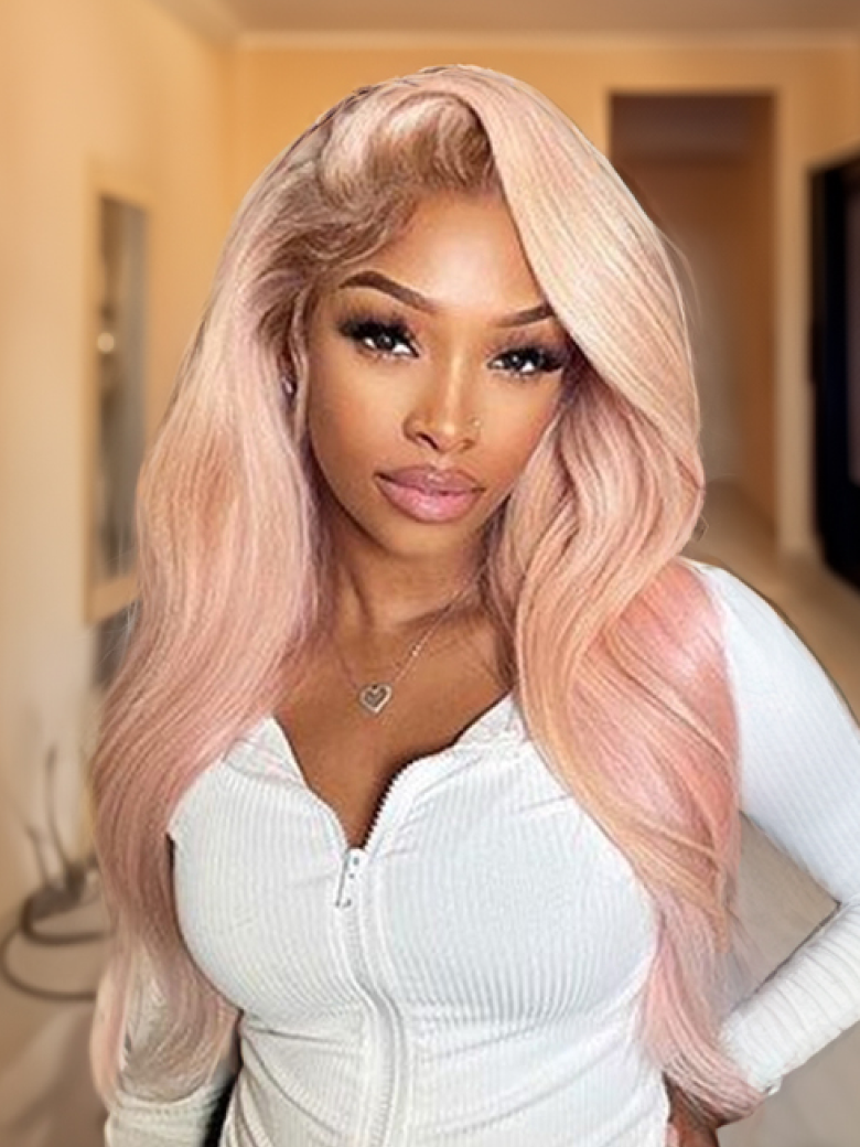 Tiktok Super Sale Hair 100% Virgin Human Hair 613 Blonde Straight Lace Frontal Wig