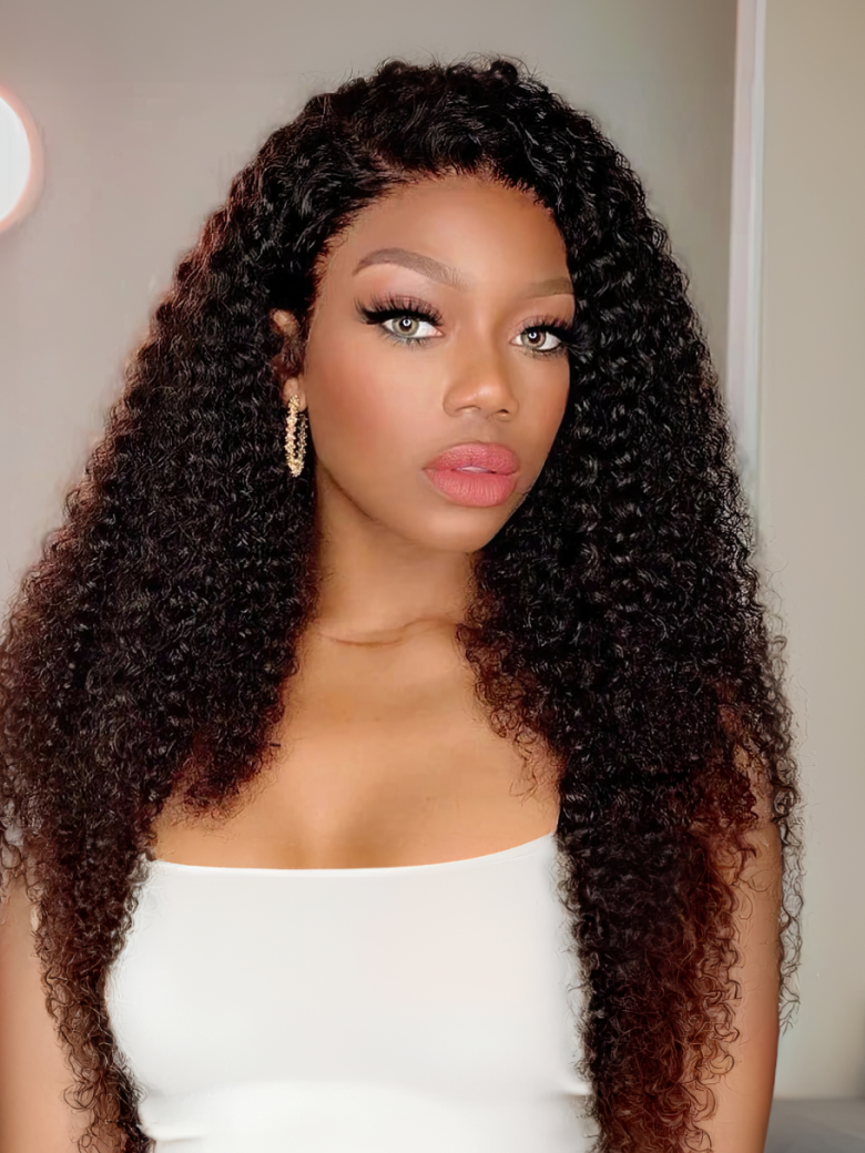 Jerry Curly Hair 4 Bundles with Upgrade T Part Closure Middle Part Virgin Hair for Women