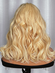 613 Blonde Loose Wave Bob Wig With Dark Roots 13x4 Lace Front