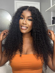 Natural Color Brown Balayage Jerry Curly 4x4 Free Part Lace Closure