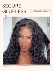 7x5 Bye-Bye Knots? & 13x4 Pre Everything Pull And Go Glueless Wet & Wavy Water Wave With Invisi Drawstring With Free Baby Hair