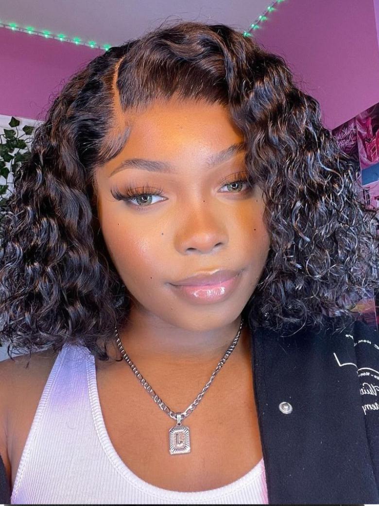 13x6 Deep Wave Lace Front Wigs Spring BOB 150% Density Pre Plucked Wig