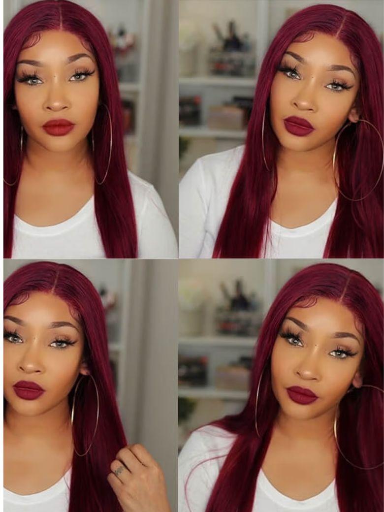 99j Straight Human Hair 3 Bundles 100g/Bundles Human Virgin Hair Red Wine Burgundy Color Hair Weave Icenu Series