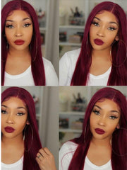 99j Straight Human Hair 3 Bundles 100g/Bundles Human Virgin Hair Red Wine Burgundy Color Hair Weave Icenu Series