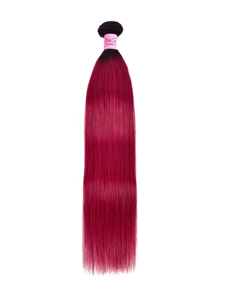 Pre-Colored Human Hair Weave #TB Burgundy Color Body Wave Hair Bundles 1 Bundle Deals Icenu Series