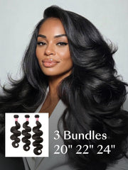 3 Pcs Brazilian Body Wave Bundles – Full Install Ready, 100% Virgin Soft Human Hair Easy to Blend