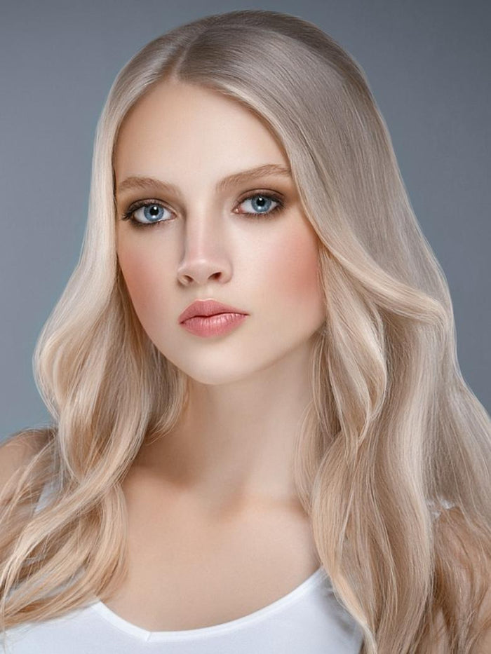 Petaluxe Platinum Blonde Human Hair Clip In Extension
