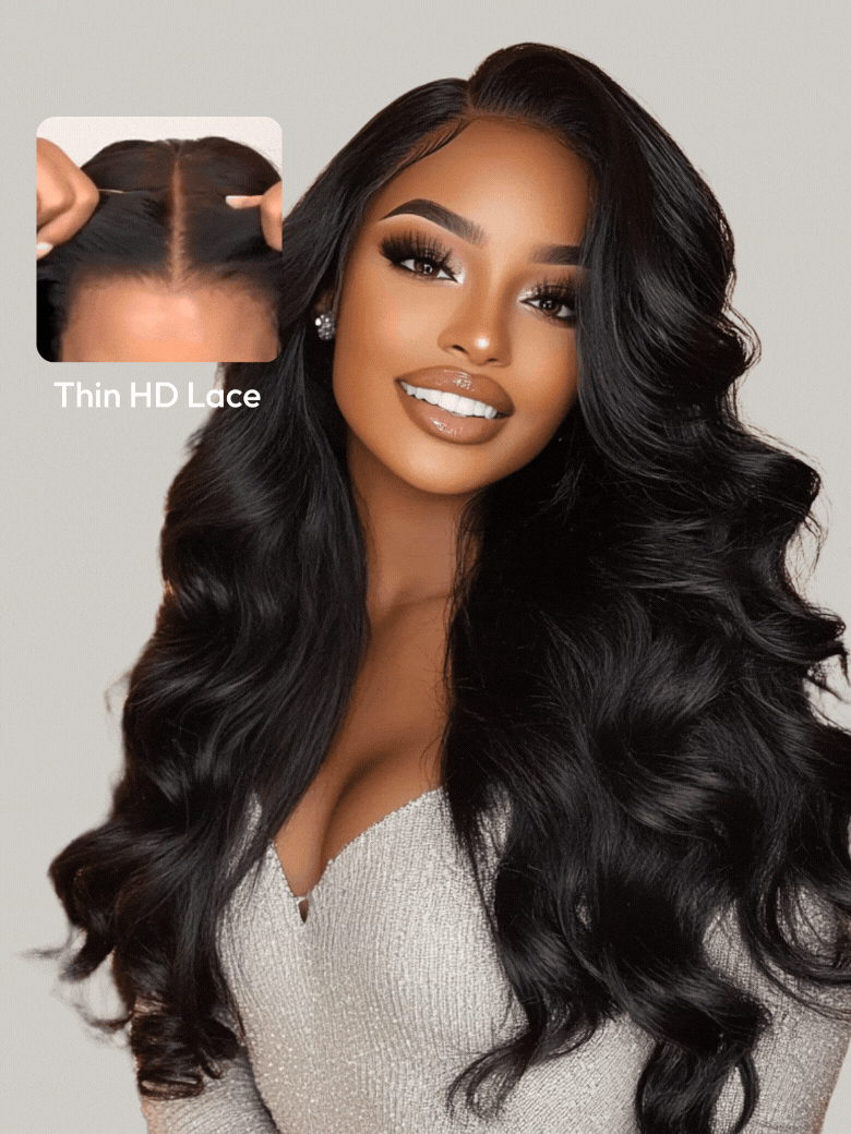 [Pay 22" Get 24"] 13x4 HD Lace ByeBye Cap? Invisible Lace Wig Frontal Body Wave Black Wig