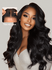 [Pay 22" Get 24"] 13x4 HD Lace ByeBye Cap? Invisible Lace Wig Frontal Body Wave Black Wig