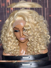 13x4 Lace Front Blonde Water Wave Wig With Natural Hairline Baby Hair