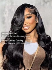 13x4 Pre-Everything? Transparent Lace Front 3D Body Wave Wig Real Ear To Ear With Invisi Drawstring Wig Lace Fit Better