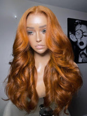 13x4 Pre-Everything? Lace Frontal Honey Brown Body Wave Glueless Wig with Flexible Drawstring