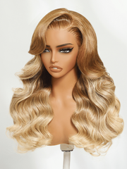 Bye-Bye Knots Wig 7x5 Lace Loose Wave Honey Blonde Ombre Wig 180% Density