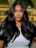 Petaluxe Middle Part Lace Straight Hair Wigs Natural Hairline Wig With Natural Baby Hair 150% Density