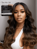 Petaluxe [20''=$109]180% Density 7x5 Bye-bye Knots Magic Lace Wig  Lace Closure Black to Chestnut Brown Ombre Body Wave Wig