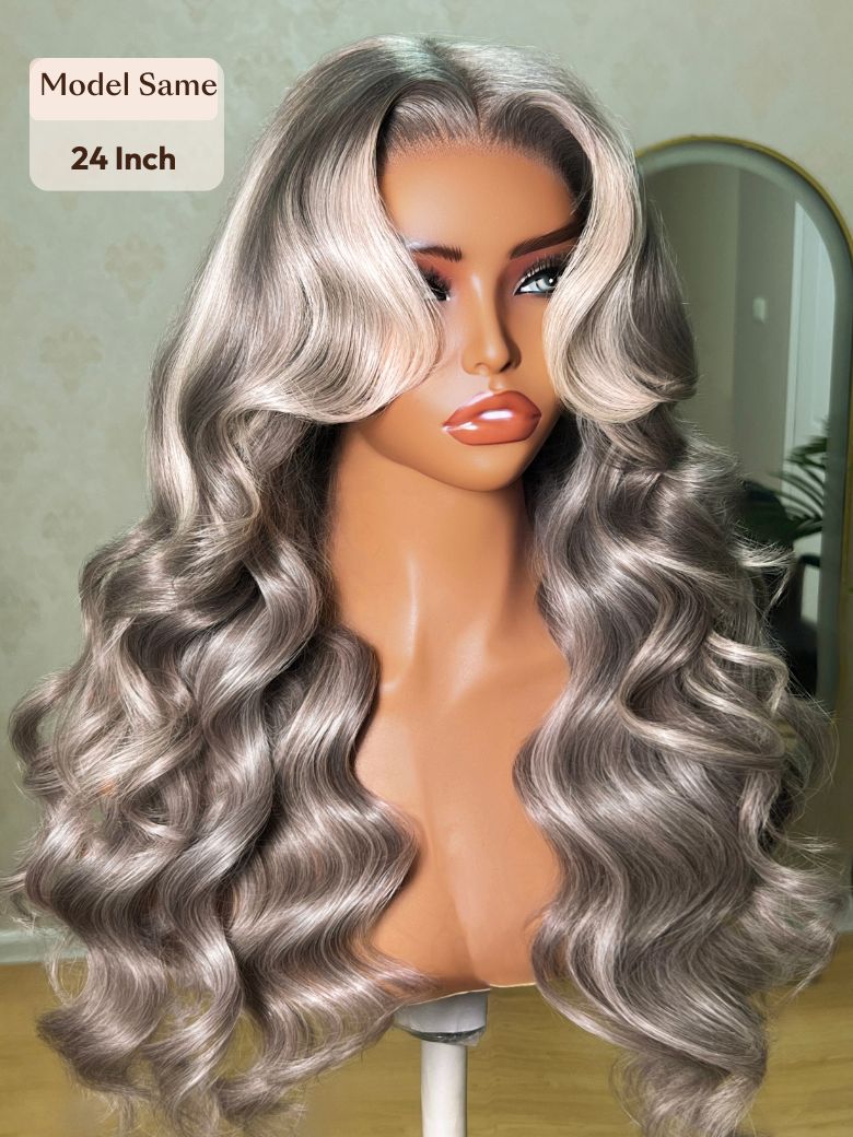 13x4 Pre-Everything? Lace Frontal Auburn Brown Loose Wave& Water Wave Wig with Invisi Drawstring & Face Framing Layers 150% Density