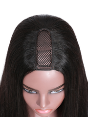 Hair U Part Human Hair Wigs Virgin Straight 150% Density Glueless Middle Part Wig Pre Plucked For Women Natural Color