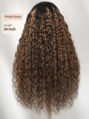7x5 Bye Bye Slip? Lace Balayage Highlights Water Wave Wig with Invisi Drawstring