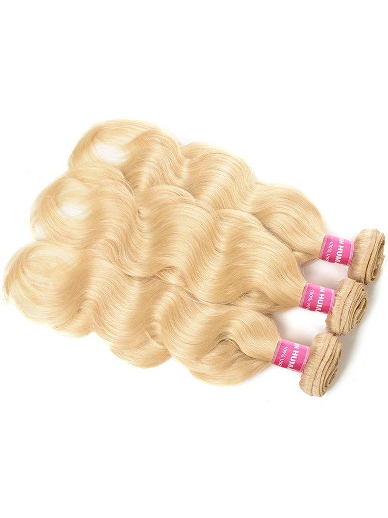 Hair 3PCS 613 Blonde Virgin Human Hair Bundles Body Wave Hair