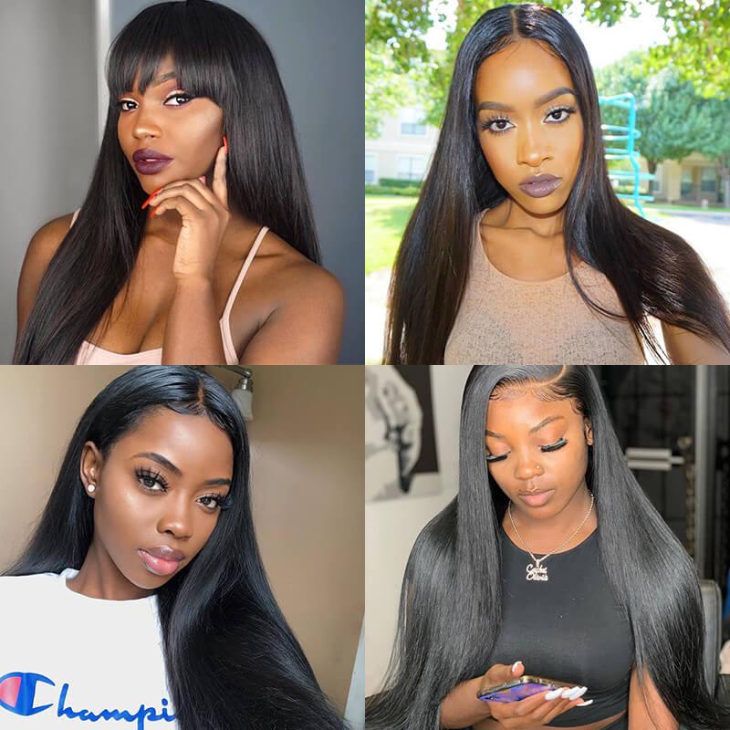 100% Malaysian Straight Virgian Hair 3 Bundles With Closure Kysiss Series