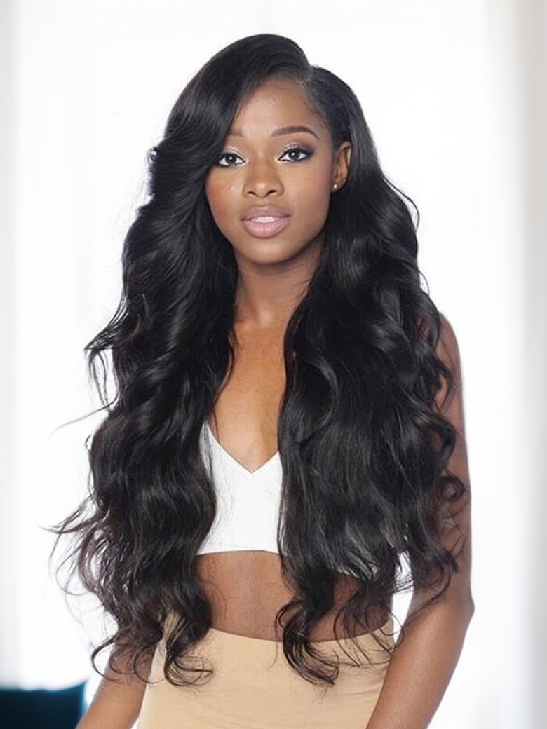 Hair Unprocessed 4 Bundles Body Wave Virgin Hair With 13x4 Lace Frontal