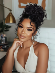 Invisible Strap 360 Lace Black Water Wave Wig