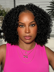 Beginner Friendly EasiContour & Hand Tied V Part Kinky Curly Wig Glueless Protective Wig 150% Density