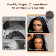 【Bye Bye Slip】Glueless Balayage Highlight Body Wave Wig with Drawstring Pre-cut 7x5 HD Lace Closure Human Hair Wigs with Bleached Knots Friendly for Beginners Summer Wig