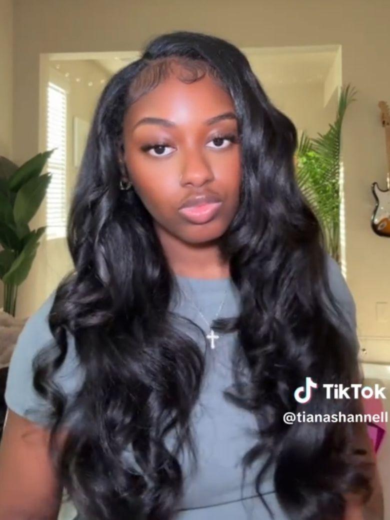 [Kinky Straight When Wet] InvisiBlend? V Part Silk Press To Blow Out Kinky Straight Natural Black Wig Protect Your Natural Hair