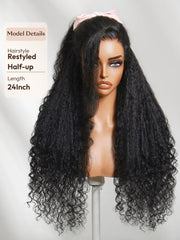 13x4 Pre-Everything? Lace Frontal Chestnut Brown Water Wave Glueless Drawstring Wig