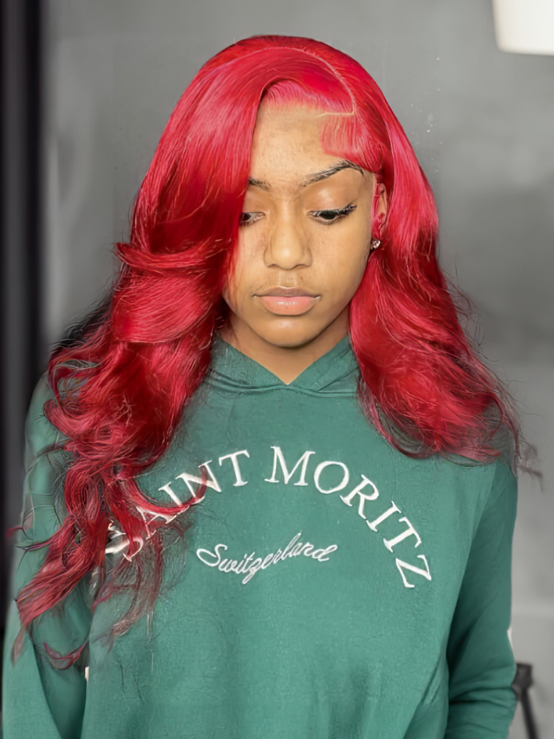 13x4 Lace Front Vivid Red Body Wave Wig