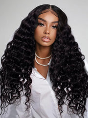 5x5 Thin HD Lace BlendAway Lace Closure Glueless Deep Wave Human Hair Wig