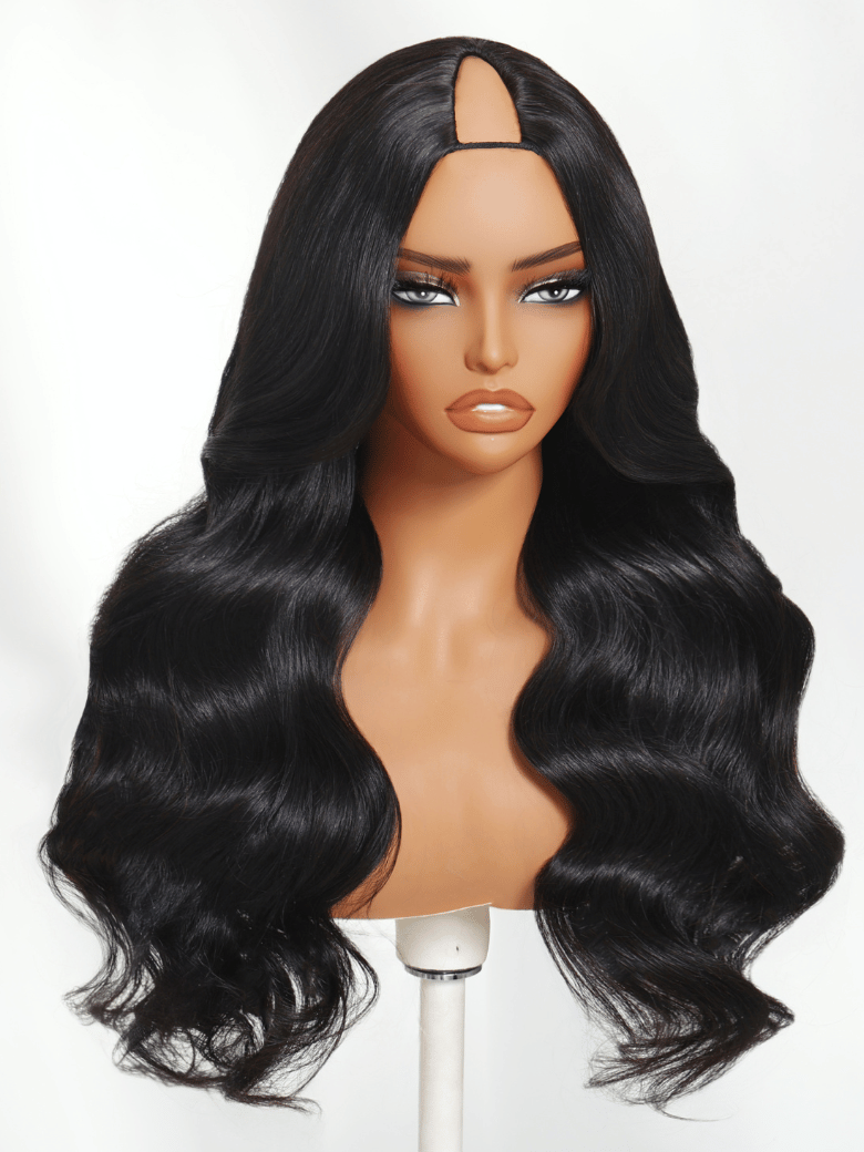 InvisiBlend™ V part Natural Black Glueless Body Wave Wig Protect Your Natural Hair