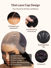 13x6 & 13x4 Pre-Everything? Invisible Lace Body Wave Lace Frontal Black Wig With Invisi Drawstring