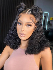 13x4 Lace Frontal Black Bouncy Water Wave Pre-Everything Wig