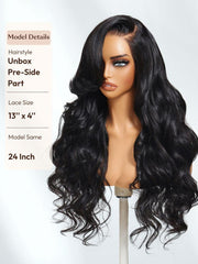 13x4 Pre-Everything? Wig With Loose Wave Face-Framing Layers And Side-Swept Bangs With Drawstring